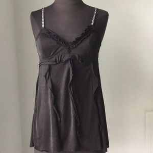 Free People Black Camisole with Embellished Straps